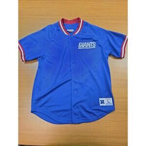 New York Giants Shirt Mens Large NFL Football Button Front Mesh Mitchell & Ness